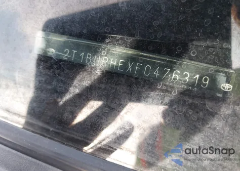 2015 Toyota Corolla S Plus from USA, damaged, VIN 2T1BURHEXFC476319